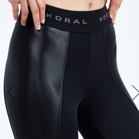 KORAL Luscious Slit Black Leggings Size XS - Picture 4 of 8